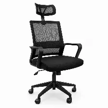 Silla Gerencial Modamob Modelo Nova, Respaldo Y Cabecera De Malla, Soporte Lumbar, Piston De Gas C3 120kg, Estrella Aleacion C/5 Ruedas, Color Gris